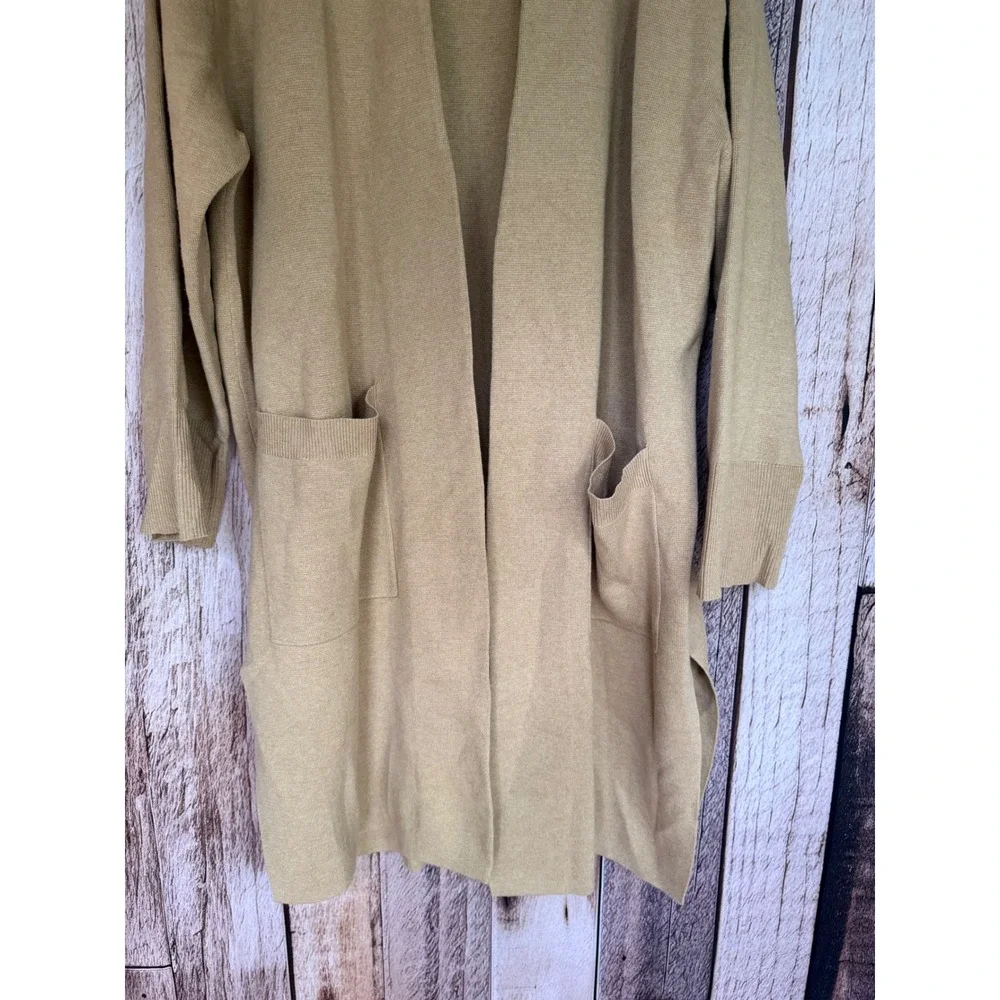 J.Crew Cardigan Sweater Blazer Heather Khaki Wool Blend Classic Preppy Large NWT